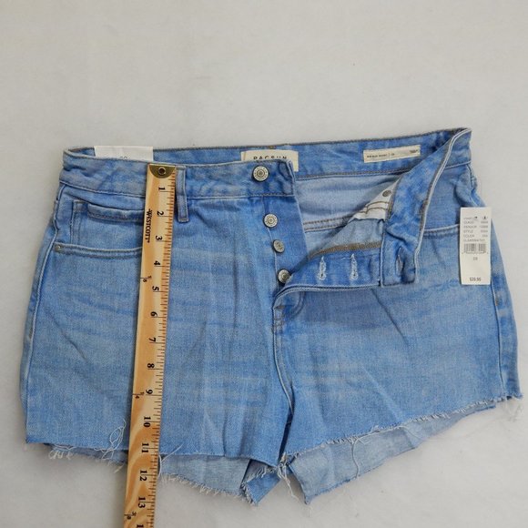PacSun Womens High Rise Cut Off Short Shorts Button Fly Denim Blue  Size 28 - Picture 5 of 11